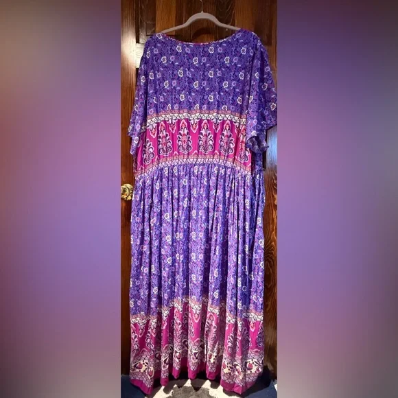 BloomChic Purple and Magenta Floral Maxi Dress - Picture 11 of 11